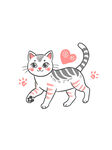 线描可爱宠物猫咪插画