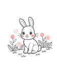 素描可爱兔子插画