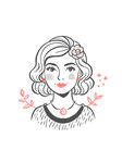 时尚女士矢量人物插画