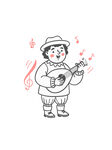 弹琴的音乐人插画