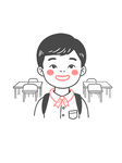 教室里的小男孩插画