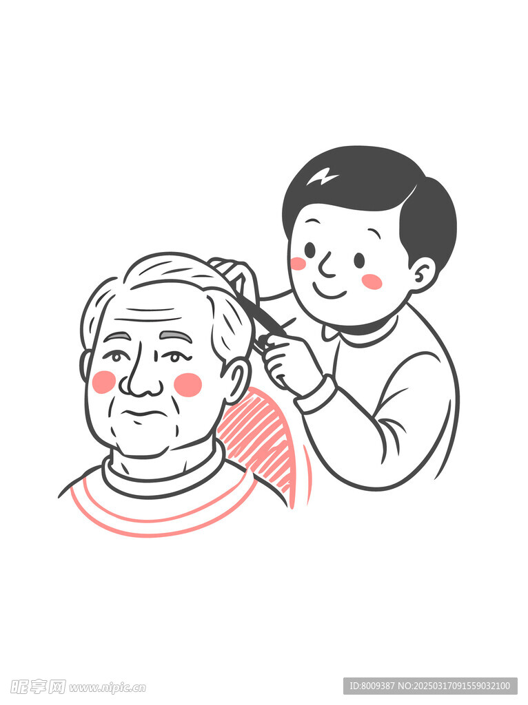 素描剪头插画