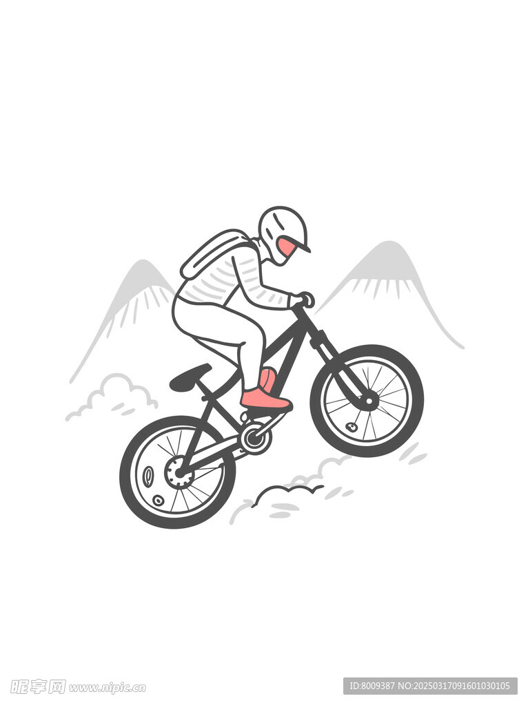 登山车骑行插画