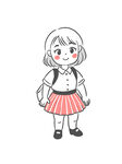 线描小学生插画
