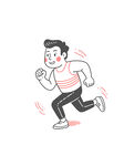 跑步男孩插画