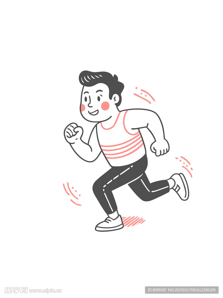 跑步男孩插画