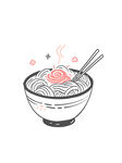 线描拉面插画