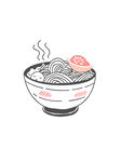 线描拉面插画