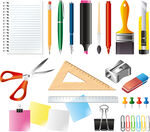 学生文具办公用品卡通插画