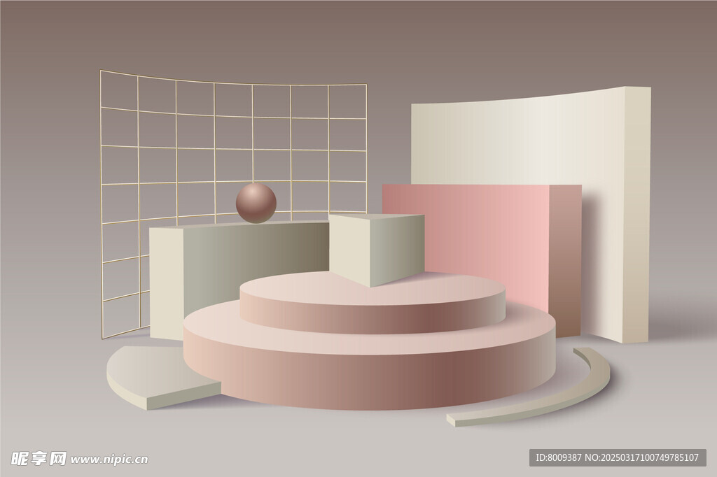 3D立体空展台场景