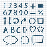 数字字母涂鸦形状图案元素