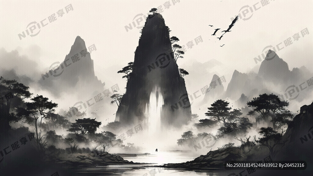 湘西特色 古楼 剪影 简笔画