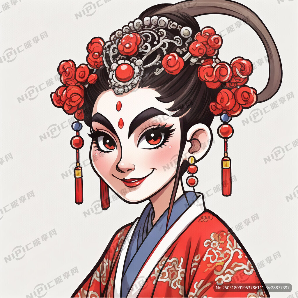 杜十娘旦角卡通图片