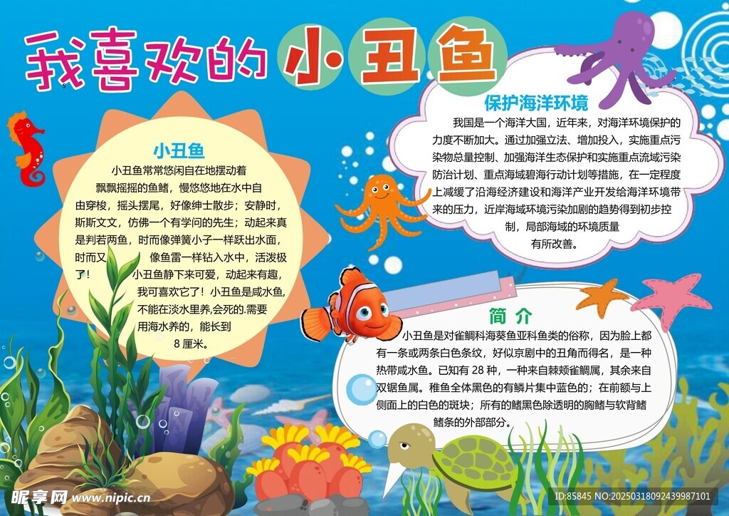 保护海洋 手抄报