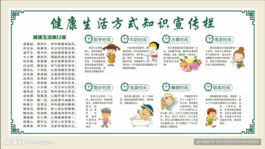 健康生活方式知识宣传栏