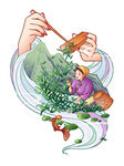 国潮茶元素插图