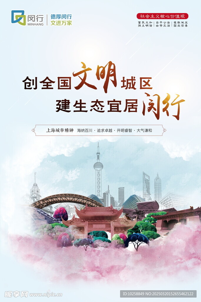 创建文明城区公益海报