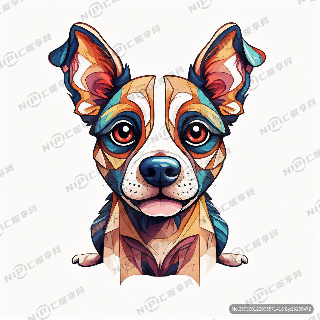 卡通狗 拟人 抽象 画风简洁