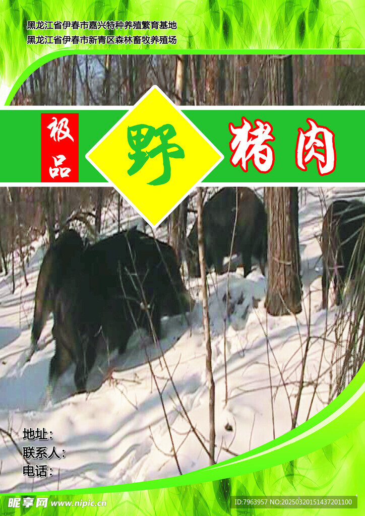 绿色森林野猪肉