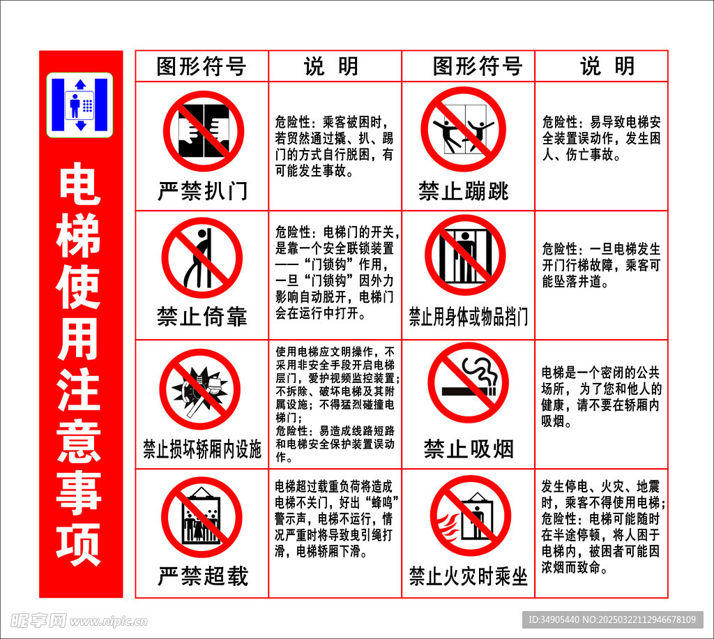 电梯使用注意事项