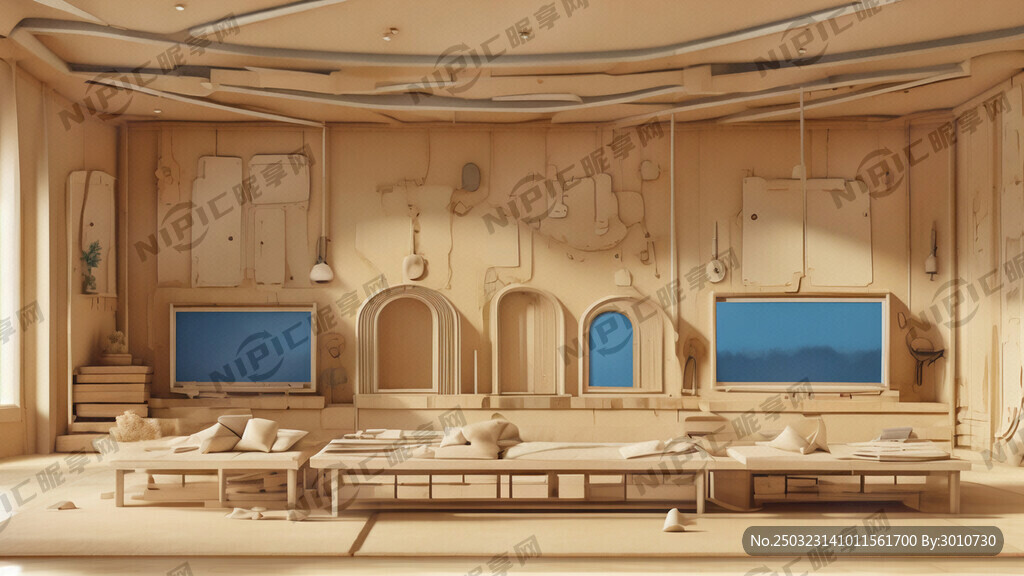 卡通可爱小屋室内空间
