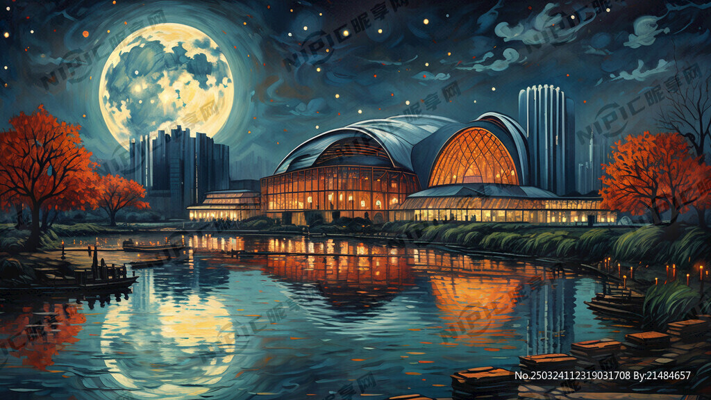 无锡大剧院 夜景 梵高 临湖