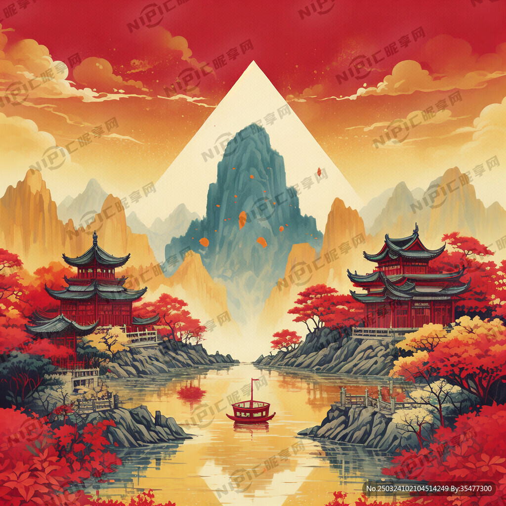 黄边红色五角星