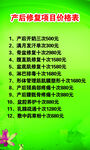 产后修复项目价格表