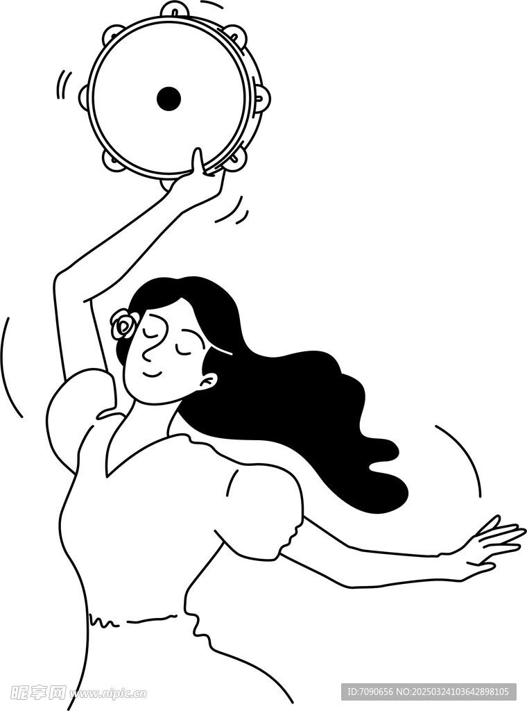 手绘人物插画     