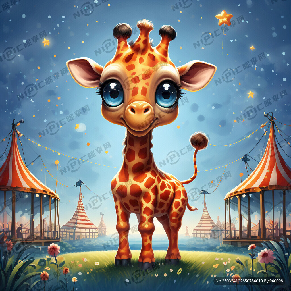 可爱长颈鹿   马戏团