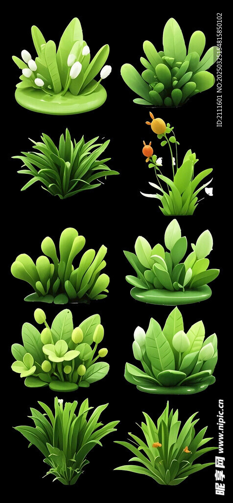卡通风格绿色植物