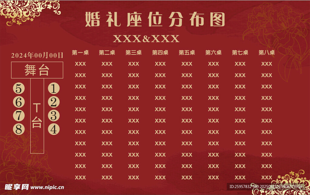 婚礼座位分布图