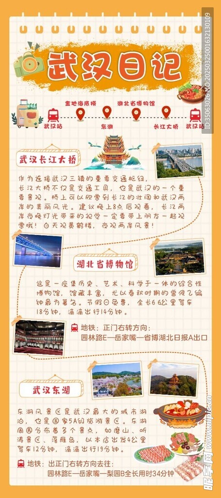 武汉旅行日记展架