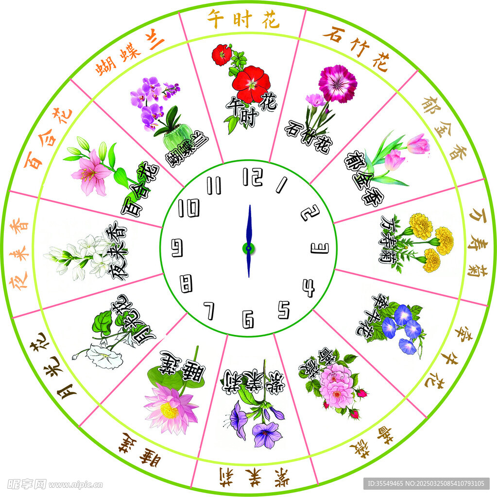 人教版三年级上册花钟素材
