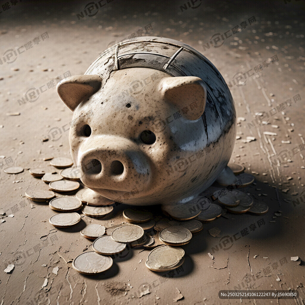 瓦片、存钱罐、粗糙的手