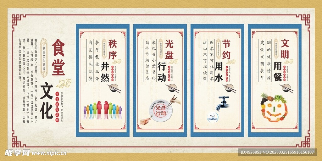 学校食堂文化展板