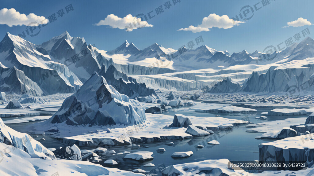 守护冰川 共筑水安全简笔画