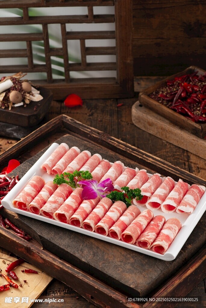火锅食材羊肉卷