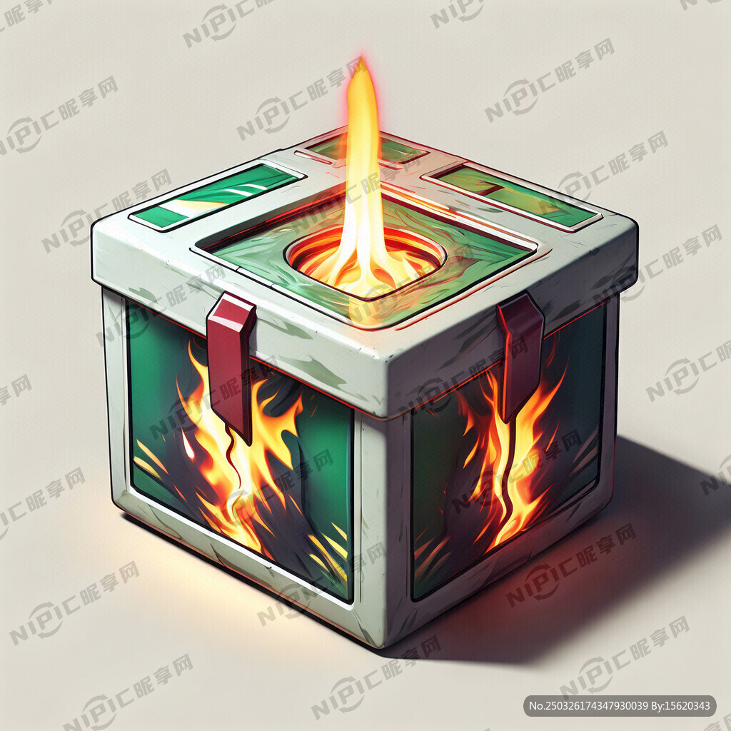 火焰能量盒 整体底色为白色