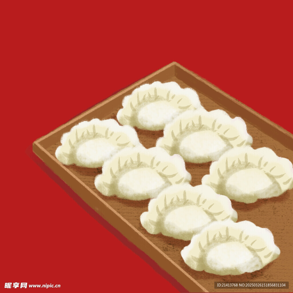 手绘卡通饺子