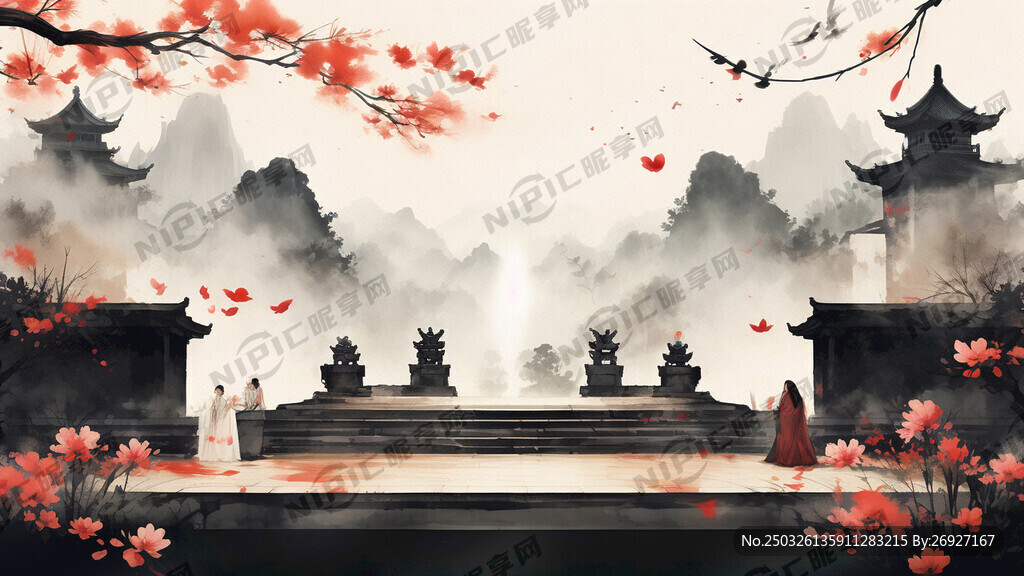 清明祭祖舞台背景