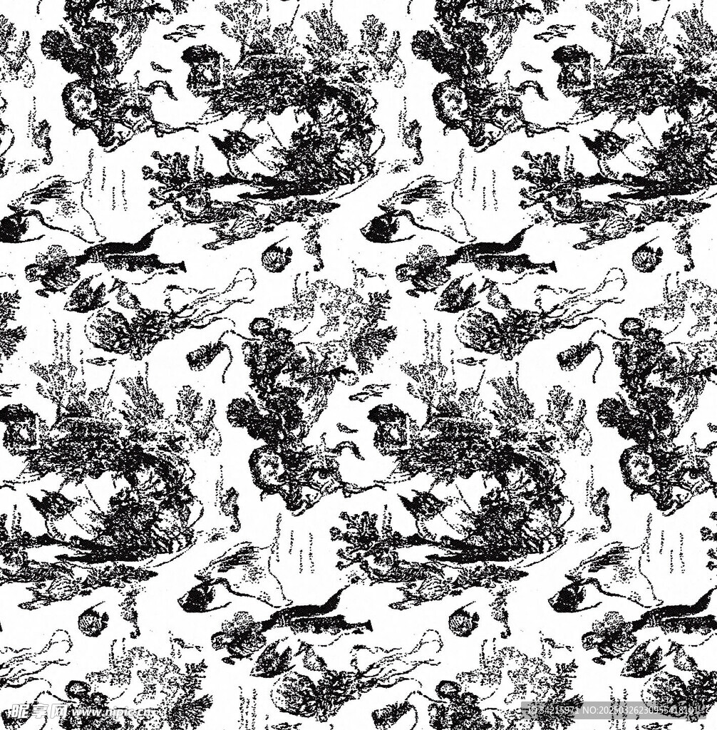 黑白水墨画