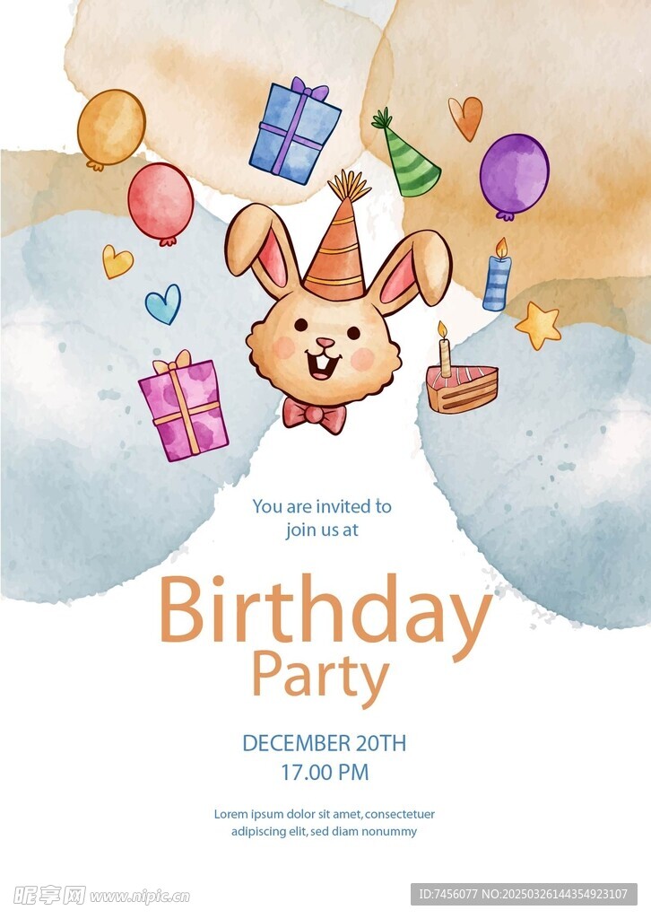 矢量生日元素生日卡片海报模板 