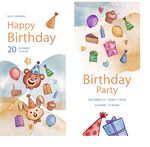 矢量生日元素生日卡片海报模板 