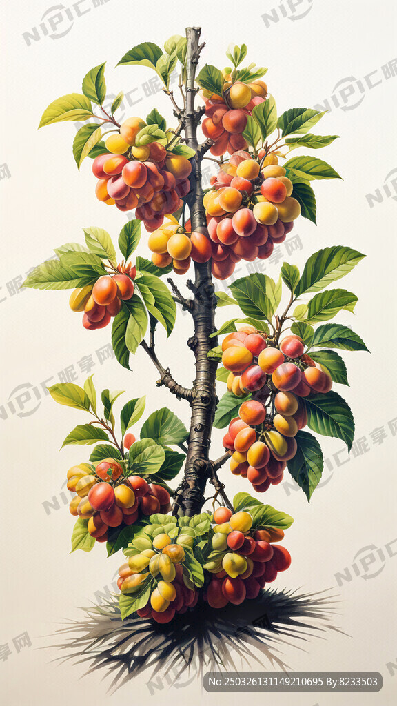 果树 树枝绘画
