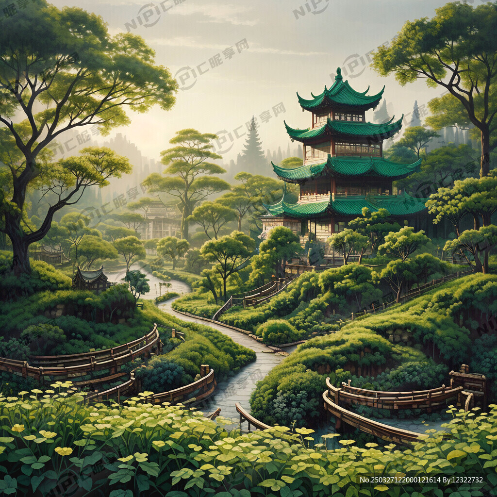 背景绿色的小碎花