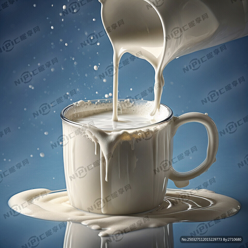 牛奶 牛奶杯 倒出来