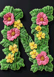 N字母绣花 印花