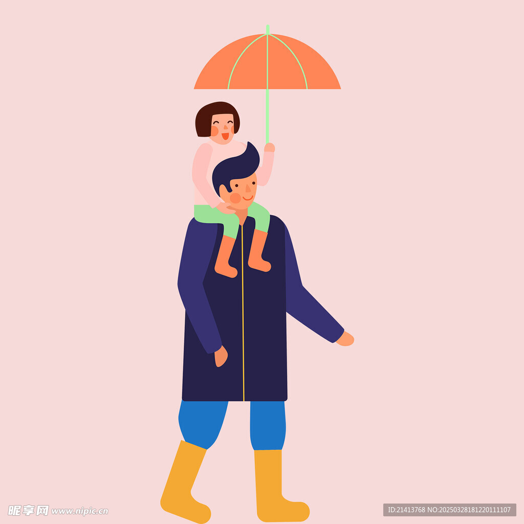 手绘亲子人物