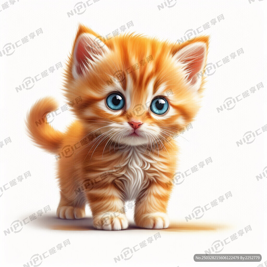 一只漂亮的橘色小奶猫